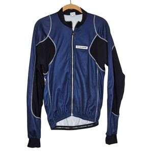 Bergamo Blue Cycling Jacket Full Zip‎ Made in Italy unisex Size Medium